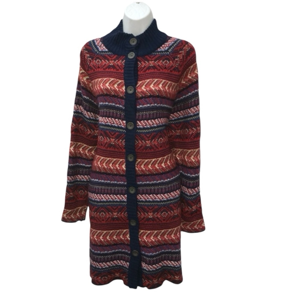 St. John’s Bay | MultiColor Geometric Cardigan Sweater - Women’s Medium